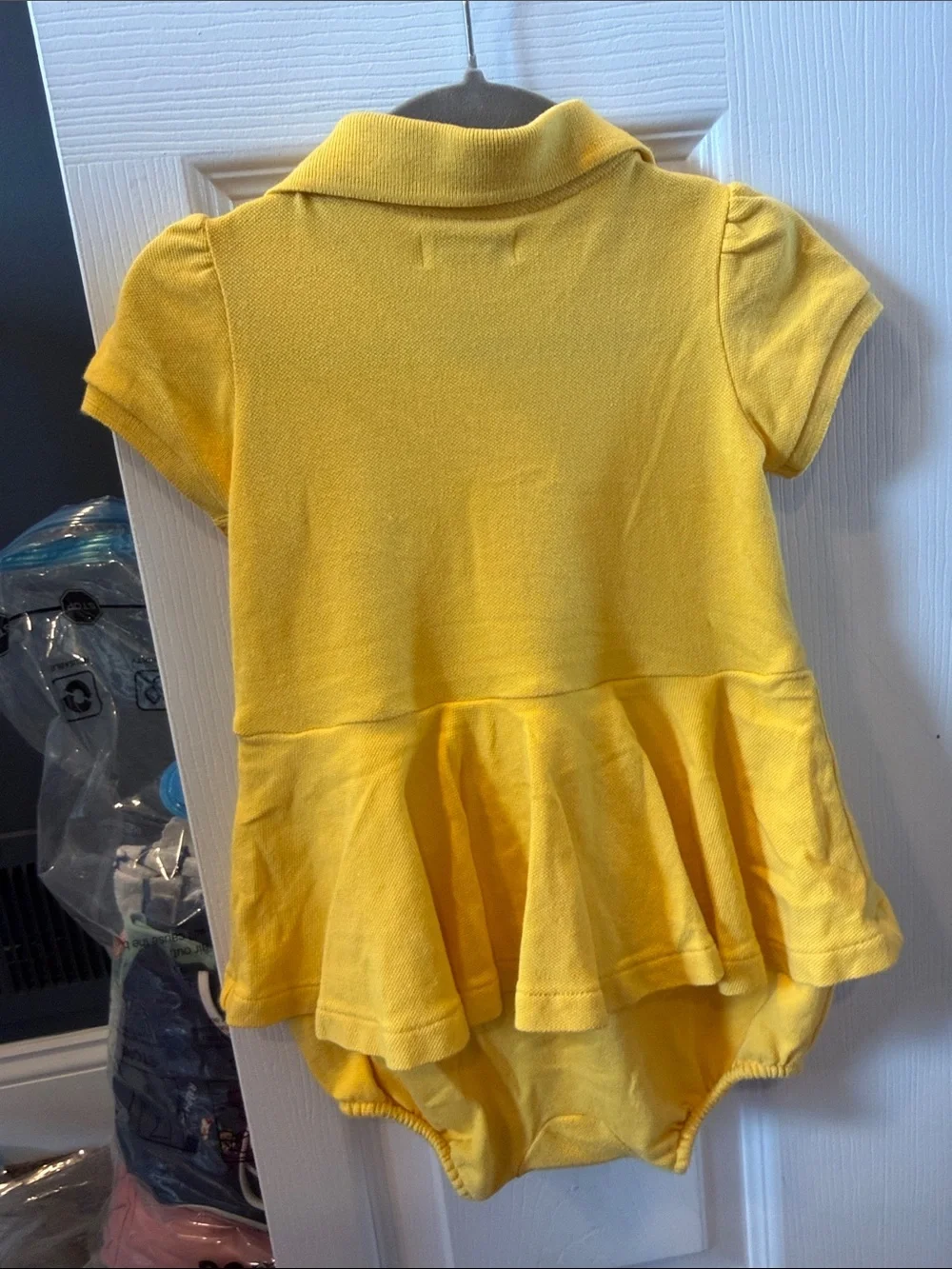 Ralph Lauren Yellow Polo Dress Bodysuit for Baby Girls size 9m